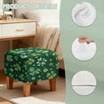 thumbnail image 7 of SCRAWLGOD St. Patrick's Day Shamrock Spot Print Dark Green Ottoman Slipcover, Thick Cube Footrest Sofa Slipcovers Non Slip Square Covers for Footstool with Stretch Bottom, 7 of 7