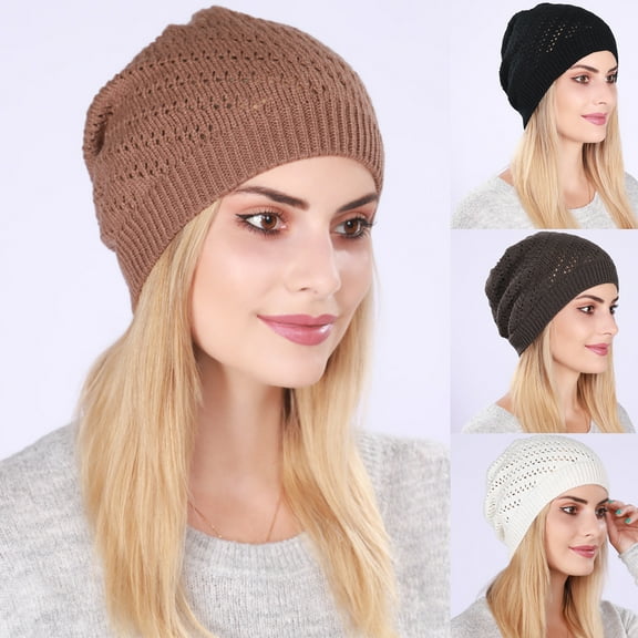 Womens Winter Warm Knit Beanie Hats Slouchy Skull Cap