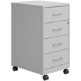 thumbnail image 2 of Pemberly Row 18"D 4 Drawer Silver Metal Mobile Filing Cabinet Organizer-Locking, 2 of 8