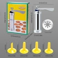 thumbnail image 3 of Cookie Press Gun, 1 Pc Spritz Cookie Press, Stainless Steel Cookies Maker for Baking, For DIY Biscuit Maker and Decoration with 20 Cookies Discs and 4 Piping Tips, Silver, 3 of 9