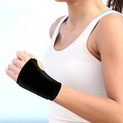Anvazise 1Pc Wrist Wrap Cold Compress Ice Gel Good Permeability Sweat-proof High Elasticity Pain Relief Stretchable Wrist Hand Support Thumb Brace for Tendonitis Black