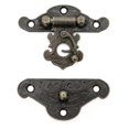 thumbnail image 2 of 2 Antique Hasps For Latch 4 Hinges 28 Screws For Butterfly Engraved Style Cases, 2 of 5