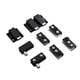 thumbnail image 2 of Bisagra de acero inoxidable para vidrio Bisagra negra para puerta de gabinete Ejes giratorios superior e inferior que se abren automáticamente con resorte Eje giratorio sin orificios Clip, 2 of 3
