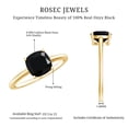 thumbnail image 6 of Rosec Jewels 1.5 CT Black Onyx Gold Solitaire Ring, December Birthstone Ring (7 MM Cushion Cut Black Onyx), 14K Yellow Gold, US 13.00, 6 of 9
