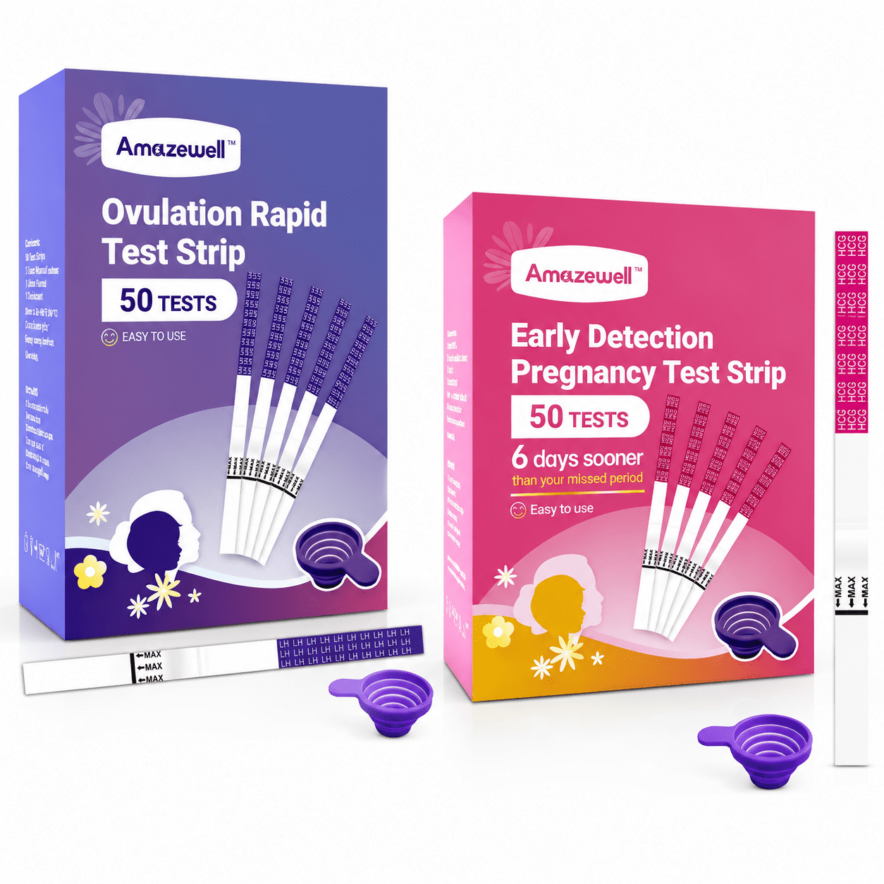 50 LH + 50 HCG Combo Pack Early Pregnancy and Ovulation Tests LH Kit + 1 urine cup, Rapid Test, Accurate Results