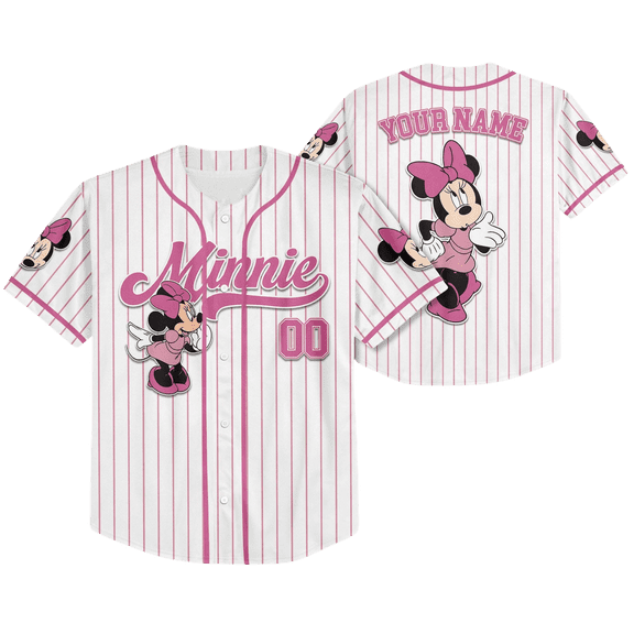 Personalized Minnie Mouse Baseball Jersey: Family Matching Shirt