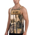 thumbnail image 2 of KLL Rustic French Signpost Print Men's Muscle Gym Workout Stringer Tank Tops Bodybuilding Fitness T-Shirts Tank Tops Men-X-Large, 2 of 7