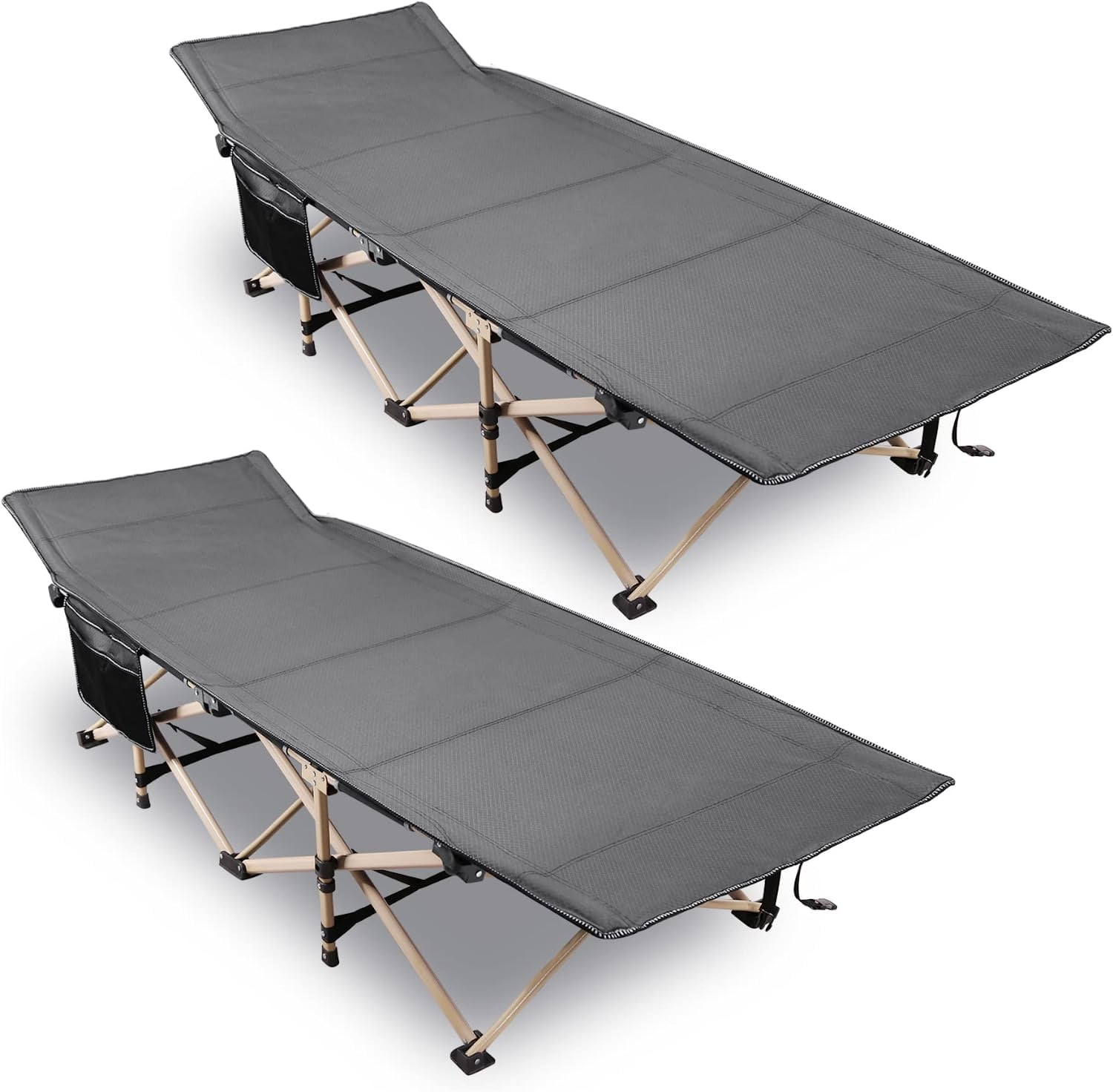 REDCAMP 2 Pack Folding Camping Cots for Adults, 28" Extra Wide Sturdy