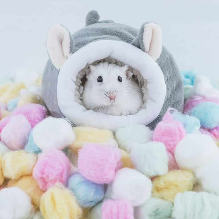  Small Animal Cotton Filler, Warm Hamster Cotton Winter Fluffy  Safe for Chinchilla for Syrian Hamster (Purple) : Pet Supplies