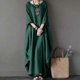 thumbnail image 3 of Summer Dress For Women Long Sleeve Loose Cotton Linen Long Dress For Casual, 3 of 4