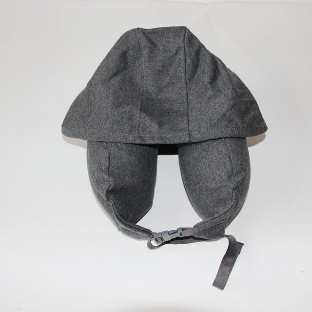 Almohada en forma de U para viajes, cuello, avión, siesta, almohada cervical de algodón con doble botón que cubre los ojos