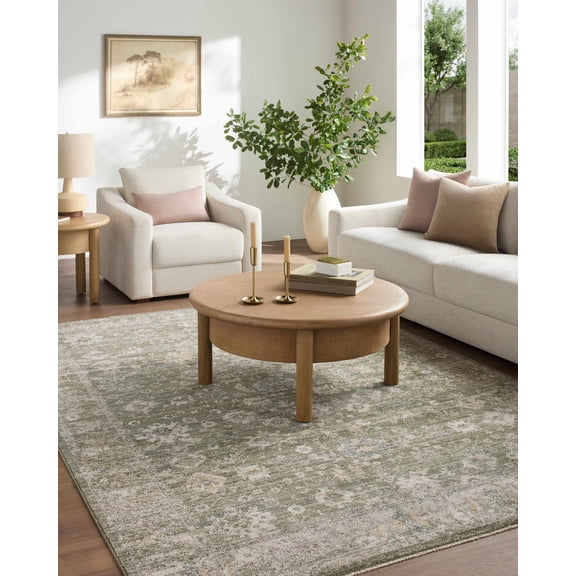 Humana Traditional Runner Rug - Olive, Taupe, Medium Brown - 2'6" x 7'3" Runner