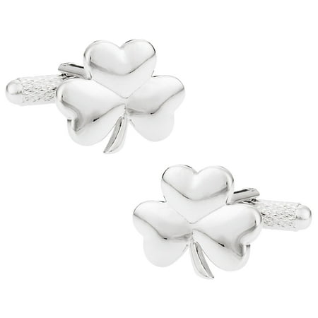 Cuff Daddy Silvertone Clover Cuff Links