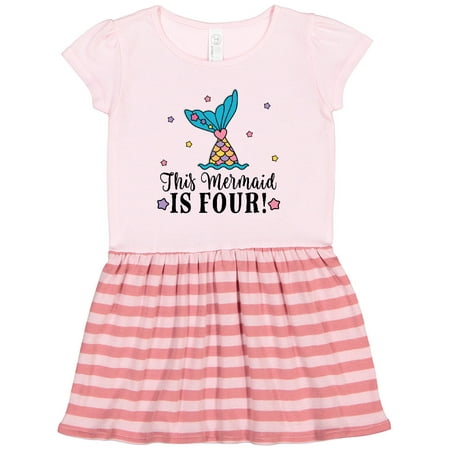 

Inktastic 4th Birthday Mermaid Tail Girls Gift Toddler Girl Dress
