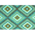 thumbnail image 1 of Ahgly Company Machine Washable Indoor Rectangle Southwestern Turquoise Blue Country Area Rugs, 5' x 8', 1 of 4
