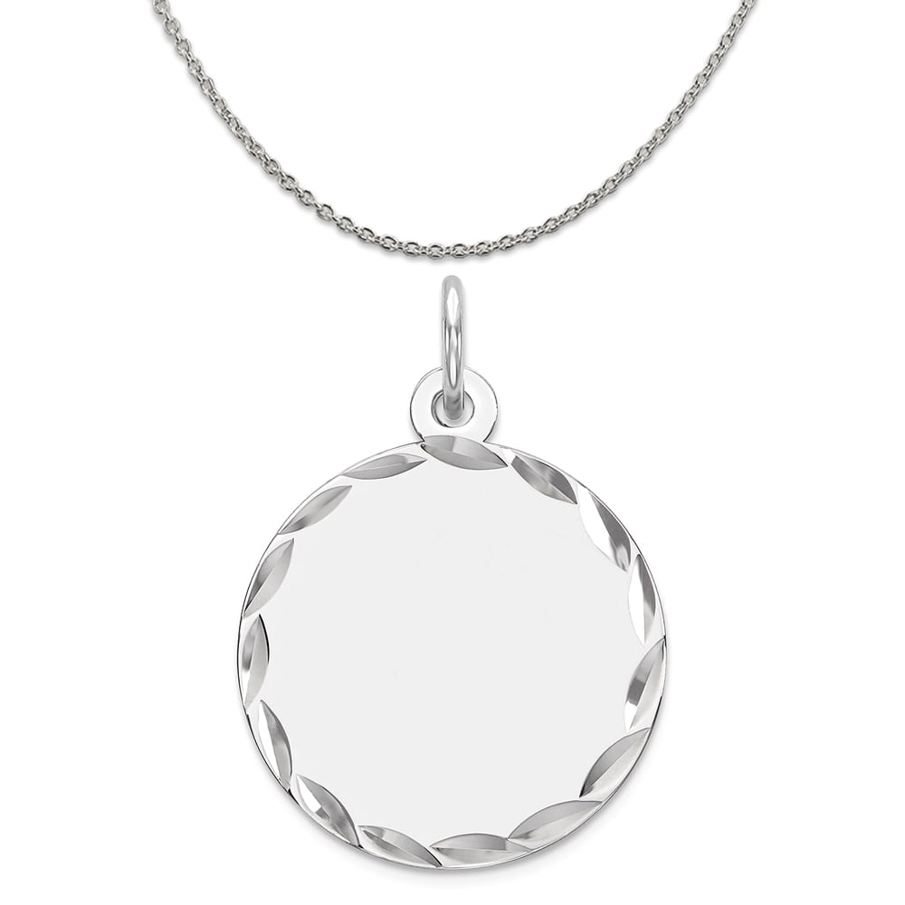 Carat in Karats Sterling Silver Polished Love Hope Faith Engraved Pendant