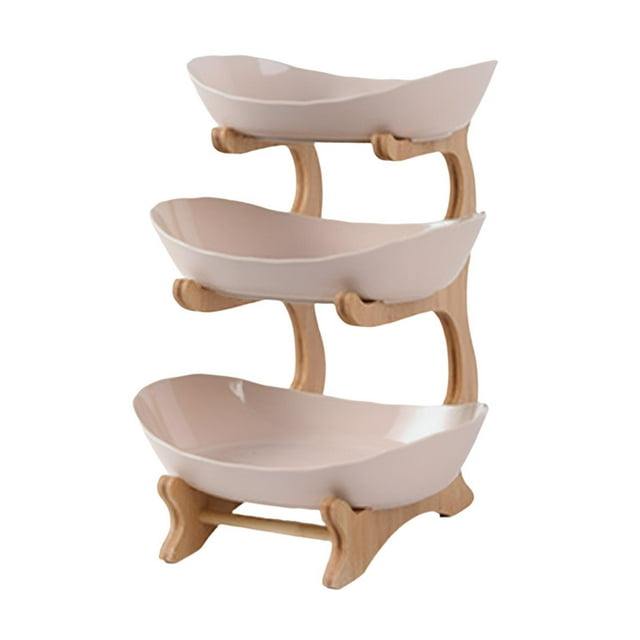 Bandeja decorativa para servir aperitivos y postres para mesas de cafeterías y restaurantes. 3 capas