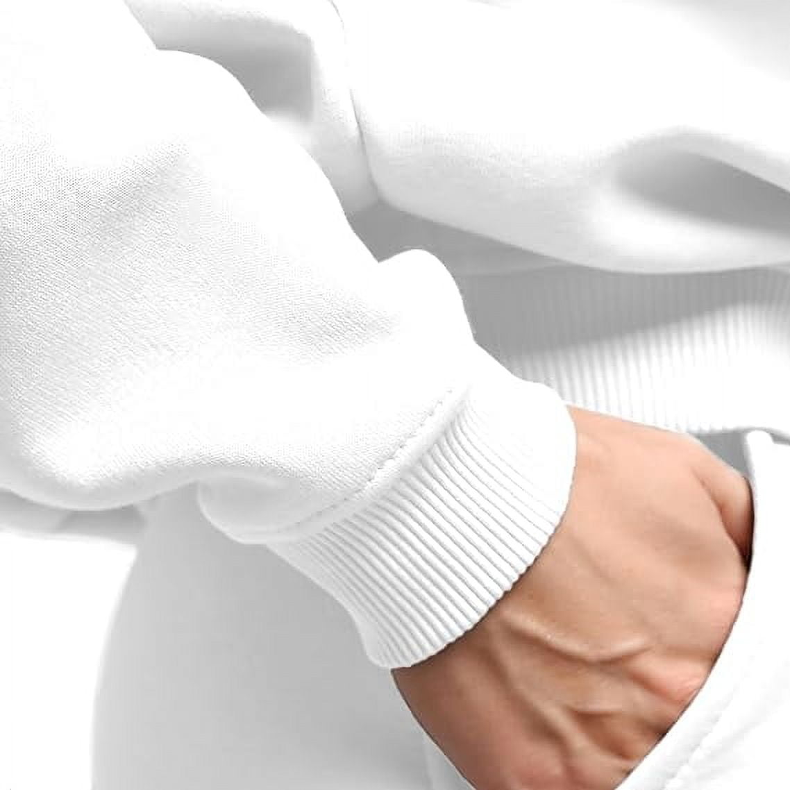 Elegant Comfort Men's Fleece Hoodies, Moisture Wicking & Breathable, Pullover Hooded Sweatshirt, X-Large, White