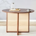 thumbnail image 2 of Solid Wood Round Table In Chinese Countryside Theme, For Living & Dining, Office, 42x42x29.5, Walnut, 49.92lb, Easy Install Process Table, Desk Multiple Uses, 42"x42"x29.5", Effortless, 2 of 6