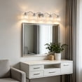 thumbnail image 2 of Deyidn 44.5" Modern 5-Light Chrome Bathroom Vanity Light - Dimmable Bathroom Transitional Fixture with Crystal Glass Shades, 2 of 9