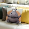 thumbnail image 3 of Autua Hippopotamus Funny African Throw Pillowcase, Home Decoration Cushion Cover for Sofa Living Room Sofa Bed 12x12in, 3 of 5