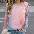 thumbnail image 2 of Colorful Marble Pattern Womens Casual Crewneck Sweatshirt Long Sleeve Tops Cute Pullover Loose Fit, 2 of 7