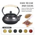 thumbnail image 4 of 30.4 fl oz Small Cast Iron Teapot Tea Kettle with Stainless Steel Infuser for Stovetop Safe Coated with Enameled Interior Japanese Tetsubin with Flower and Bird  Pattern, 4 of 9
