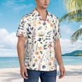 thumbnail image 2 of Lsque Watercolor Floral pattern Hawaiian Shirt for Men, Unisex Summer Beach Casual Short Sleeve Button Down Shirts-Small, 2 of 9