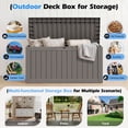 thumbnail image 2 of Bifanuo 75 Gallon Deck Box - Lockable Waterproof Resin Outdoor Storage -Gray, 2 of 9