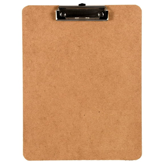 Set of 2 Wooden Clipboards with Metal Clips and Rubber Padding