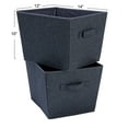 thumbnail image 2 of Household Essentials Tapered Fabric Hard-Sided Storage Bins with Cloth Handles, Set of 2, Denim, 2 of 10