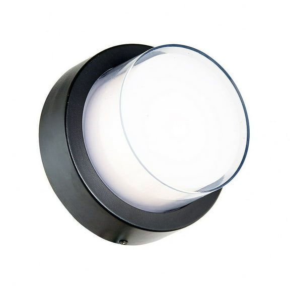 50022ODW-MB-Geo Abra Lighting Geo - 6.7 Inch 9W 1 LED Round Outdoor Wall Sconce-Matte Black Finish