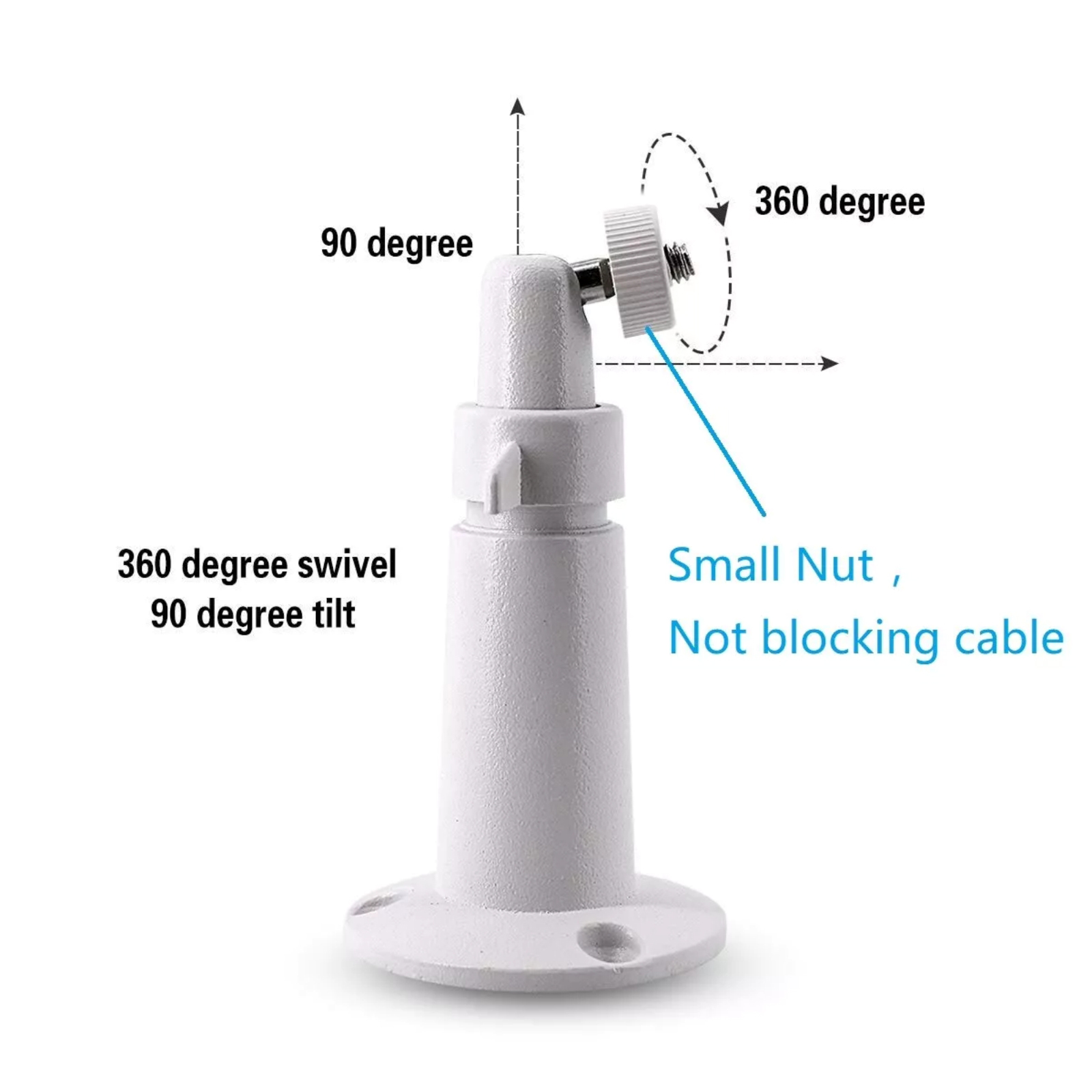 Support Universel Pour Caméra Sécurité 3 Axes Réglable - Acier Inoxydable - Intérieur/extérieur, Facile à Installer