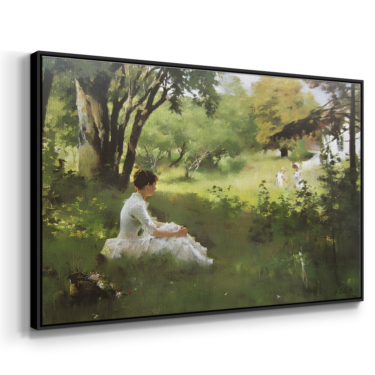 Vintage Landscape-CCXLV By Wexford Home Framed in Black Wood Gallery Wrapped Canvas 17 in. x 25 in.