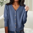 thumbnail image 2 of Kaondbfi Cardigan for Women, V Neck Long Sleeved Cardigan Loose Fitting Sweater Knitwear Womens Winter Coat, 2 of 5