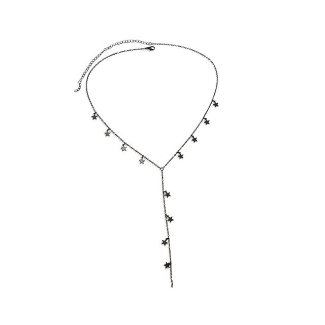 Collar con colgante moderno, lindo collar de cadena larga para fiesta de compromiso, mamá Estrella negra