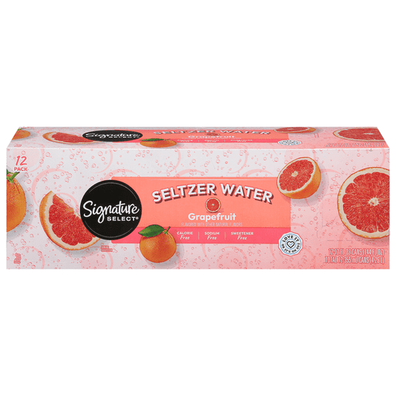 Signature SELECT Grapefruit Seltzer Water - 12 Pack (12 fl oz Cans)