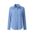 thumbnail image 2 of AKOEE Cotton Button Down Shirts for Women Long Sleeve Dressy Casual Lapel Blouses Plus Size Curved Hem Fall Tops (2XL, Light Blue), 2 of 6