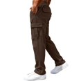 thumbnail image 6 of Men's Corduroy Cargo Pants Relaxed Fit Multi Pocket Casual Utility Trousers Outdoor Workwear, 6 of 9