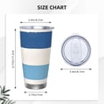 thumbnail image 3 of 20oz Car Cup Three-Piece Set Of Single Silver Edge No Smell Easy To Carry Heat Preservation For Daily Car Sports Travel Light Blue Stripe_1, 3 of 8