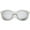 Clear-Silver / Silver Mirror, variant on sunglassLA - Women's Transparent Glitter Frame Ultra Slim Metal Temple Round Sunglasses 56mm - 56mm