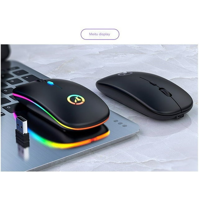 2.4G Wireless Charging Bluetooth Dual-Mode Charging Silent Mouse Office Wireless Mouse-Dual mode luminous version A