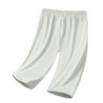 thumbnail image 6 of WQQZJJ Plus Size Women's Capri Pants, Solid Color Casual Straight Leg Pants, Drawstring Elastic Waist Comfortable Outdoor Workout 7/10 Pants, 6 of 7