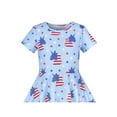 thumbnail image 4 of Vestido para Niña Azul Unicorn Estrella Bandera 4 de Julio Día Nacional Manga Corta 4 Años, 4 of 6