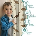 thumbnail image 3 of Blackout Kids Curtains,Beige Origami Dinosaurs Pattern Childrens Insulated Curtains Set Of 2,Bedroom Essentials,Toddler Room Decor 42"x84", 3 of 5