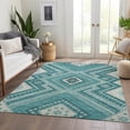 thumbnail image 6 of Addison Rugs Mayfield Premium Machine Washable Transitional Tribal Teal Rectangle Rug, 9' x 12', 6 of 6