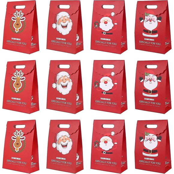 Sacs de Rangement pour Cadeaux de Noël, 12 Pcs