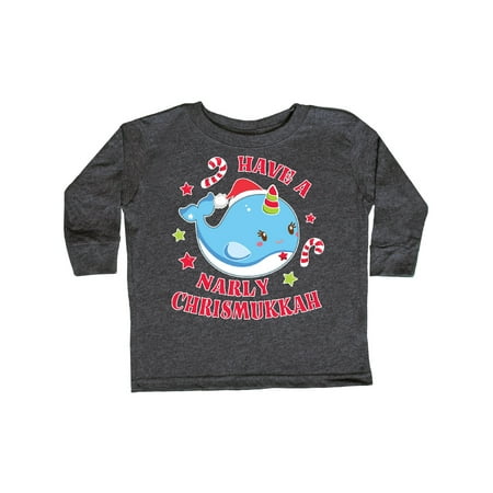 

Inktastic Have a Narly Chrismukkah with Cute Narwhal and Candy Canes Gift Toddler Boy or Toddler Girl Long Sleeve T-Shirt