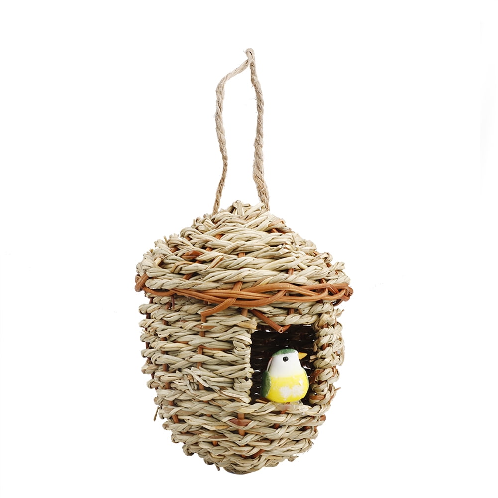 Hummingbird House Hand Woven Basket Hummingbird Houses Nest Small Birdhouse for Outside Hanging Backyard Decor