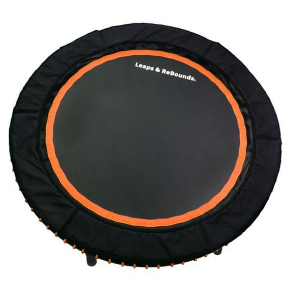 LEAPS & REBOUNDS 40" Mini Fitness Trampoline & Rebounder for Adults, Orange